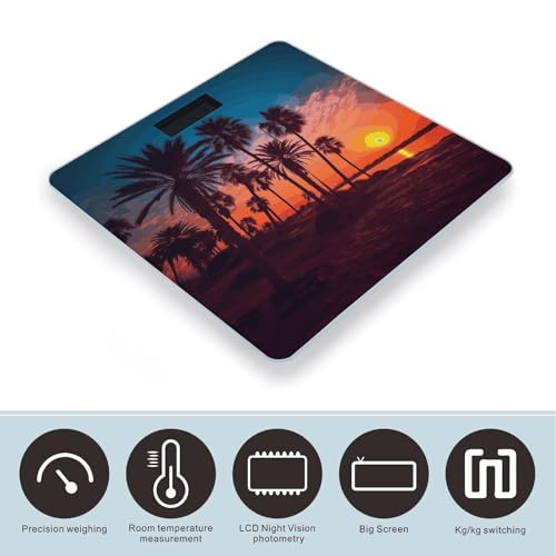 Báscula Digital de Baño Palm Tree Sunset con Plataforma Amplia miniatura 3