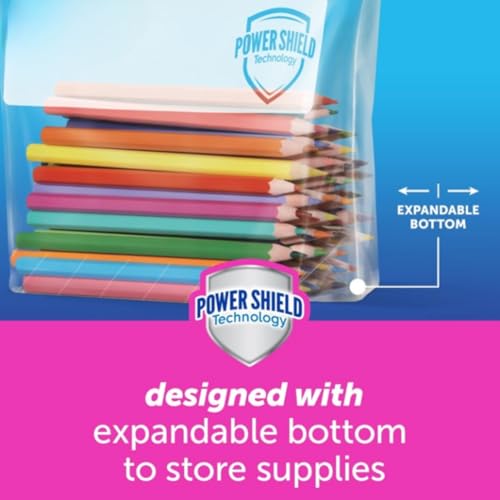 Image of Food Storage Slider Bags - 20 PCS | Expandable Bottom | Power Shield Technology For More Durability | Puncture Resistant & Open Design | Easy To Fill | Resealable Zipper Bags(Purple)(T-92)