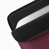 Comfyable Tkany pokrowiec na laptopa 33.0 cm, 35.6 cm, kompatybilny z MacBook Air M5 i MacBook Pro M5 Pro/Max 2026, etui podróżne ze sztucznej skóry, dla mężczyzn i kobiet, czerwone wino