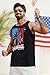 VOGSTART Men American Flag Tank Tops Casual Summer Tee Fashion Stylish Chic Graphic Shirt Black Hawaii Beach 3XL