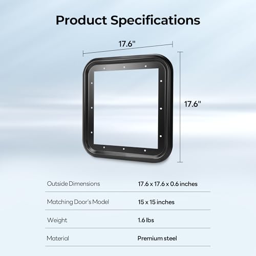 Image of FOGATTI RV Water Heater Door Trim Ring - 15 inch x 15 inch, Black