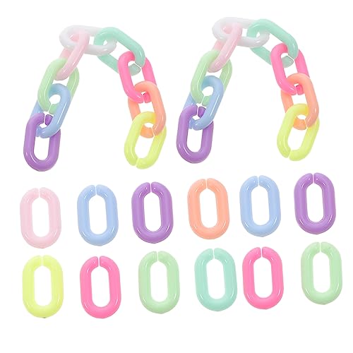 Housoutil DIY Craft Chain Links 200pcs Acrylic Quick Connectors for Bag Chain Keychain Jewelry Making