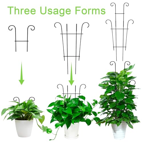 Image of 4P Plant Trellis for Potted Plants, Larger 23in Garden Trellis for Climbing Plants Indoor Outdoor, Rustproof House Plant Support Stakes for Pothos Hoya Ivy Flower