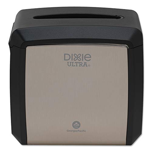 Dixie Ultra Tabletop Interfold Napkin Dispenser by GP PRO (Georgia-Pacific), Stainless, 54528A, Holds 275 Napkins, 7.600” W x 6.100” D x 7.200” H