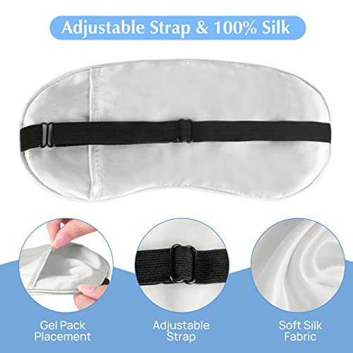 Aspaces Cooling Eye Mask, Cold Compress Eye Mask With 2 Reusable Gel Bead Packs, Gel Eye Mask For Sleeping, Headaches, Dark Circles, Eye Bags, Dry Eyes, Migraines, Puffiness, Nap(Pearl Gray) #TOP2