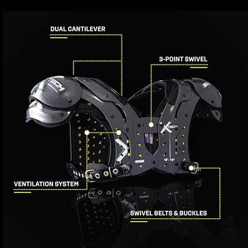 Image of XTECH X2 Football Shoulder Pads - Unique Configurations for All Positions - Advanced Lightweight Pad for Adult Mens and High School Players