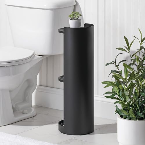 iDesign Freestanding 3-Tier Rotating Bathroom Organizer - Matte Black by iDesign - Image 5