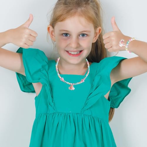 Jewelry Sets for Girls Necklaces Bracelet Sets Unicorn Pendant Necklaces Jewelry Sets for Girls Halloween Christmas Birthday Gifts over 3 years old.2