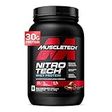 Muscletech Whey Protein Powder (Milk Chocolate, 2.2 Pound) - Nitro-Tech Ultimate Muscle Building Formula with Whey Protein Isolate & Peptides - 30g of Protein, 3g of Creatine & 6.8g of BCAA