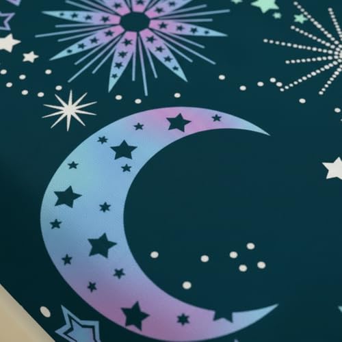 Image of Filymore Moon Star Kids Single Bed Sheet with 1 Pillow Cover 180 TC Soft Microfiber for Kid Room Bedcover Size (90 X 60) inches, Nevyblue and White