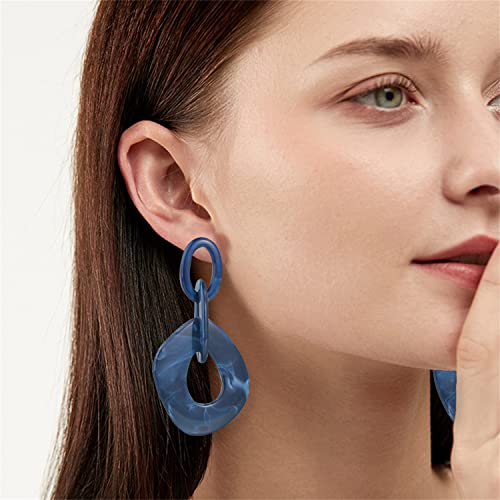 Unique Bohemian Vintage Acrylic Geometry Dangle Drop Earrings Creative Hollow Round Huge Chain Stud Earrings for Women Statement Summer Holiday Jewelry Gifts4