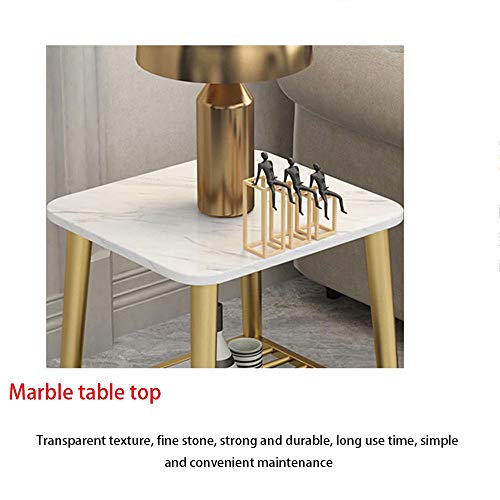Table d'appoint canapé marbre SENSEN table basse fer meuble de chevet 2 niveaux