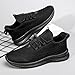 DLWKIPV Running Shoes for Men Casual Slip on Tennis Walking Sneakers Lightweight Breathable Mesh Fashion Gym Athletic Sports Workout Non Slip Trainers Black Size 10