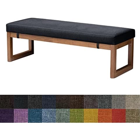 Kimgull Bench Cushion 2/3 Seater Indoor, Outdoor Garden Bench Cushion, Swing Seat Cushions, Soft Washable Non Slip Seat Mat for Patio Kitchen Dinning Bench Swing Chair (100X35X5CM Black) Cover