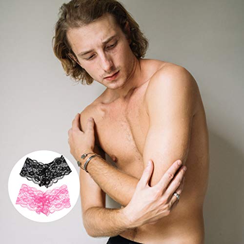 PRETYZOOM 2 Peças de Renda Masculina Cueca de Biquíni Cuecas Fio Dental Calcinha Calcinha Lingerie B