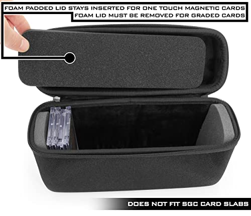 Casematix Graded Card Case Compatible With 30+ Bgs Psa Graded Sports Trading Cards Or 140+ Top Loader Card Storage Case With Scratch Resistant Custom Card Carrying Case Interior #TOP6