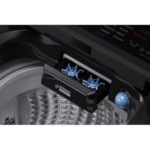 Image of Samsung 8.0 kg 5 Star AI Control Top Load Washing Machine with Heater, Eco Bubble, Hygiene Steam, Wi-Fi Enabled (WA80F08B3B, Black Caviar)