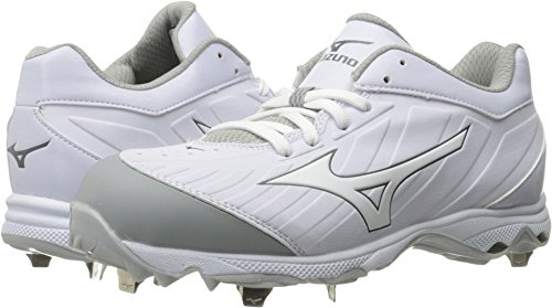Mizuno Women's 9-spike advanced sweep 3 Softball Shoe, White, 7.5 D US