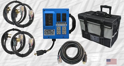 GMS Portable Power Distribution Unit (PDU) - Residential Contractor Kit (Blue) - All-in-One Temporary Power Distribution