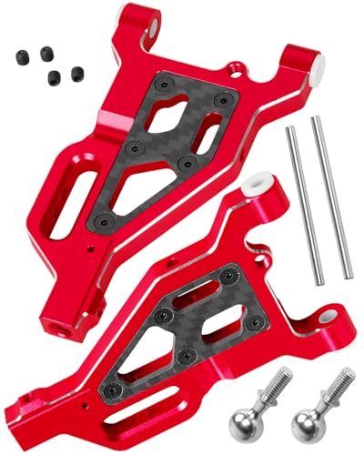 RCMYou Aluminum Front Lower Suspension A Arms Upgrades Part for 1/8 Typhon 6S,1/7 Felony 6S BLX Infraction 6S BLX Limitless 6S BLX,2pcs Front Lower Arms Hops up w/Pivot Balls,Red