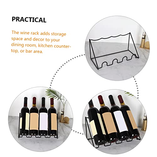Soporte de vino STOBAZA para 3 botellas de hierro miniatura 4