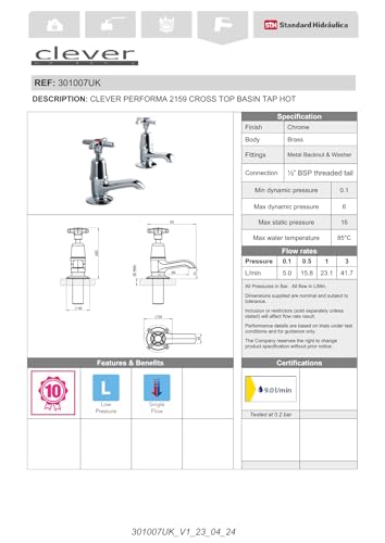 Robinet de lavabo Clever Performa pour une salle de bain moderne - 4
