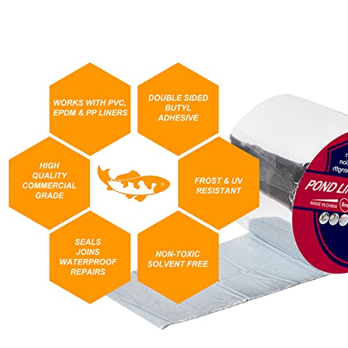 Heavenbird Strong Butyl Waterproof Tape 4'' X 25', Roof Patch Tape, Leak Proof Butyl Tape For Boat, Pipe, Hvac Ducts, Roof Crack, Rv, Pond Liner, Window Sealing, Self Adhesive Double-Sides #TOP4