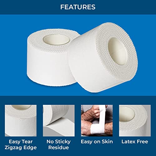 Athletic Tape – 8 Adhesive Rolls-1.5" X 10 Yards Per Roll -No-Sticky Residue – White Medical Tape - Sport Tape -Skin Friendly Athletic Tape For Athletes, Coaches, Amateurs (White -80 Yards) #TOP2