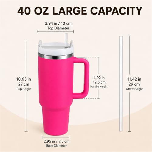 Image of Pandance 4 Pack 40 oz Tumbler with Handle and Straw Bulk, Vibrant Mix