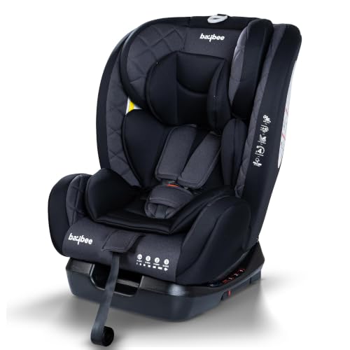 Image of Baybee Convertible Car Seat for Baby 0 to 12 Years with ISOFIX, 3 Position Recline, Headrest Adjustable | ECE R44 /04 Safety Certified | Travel Baby Car Seat for Toddlers Kids Boys Girls (Black)