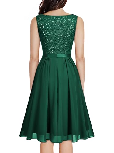 Image of MISSMAY Women's Vintage V-Neck Sequin Formal Party A-Line Dress