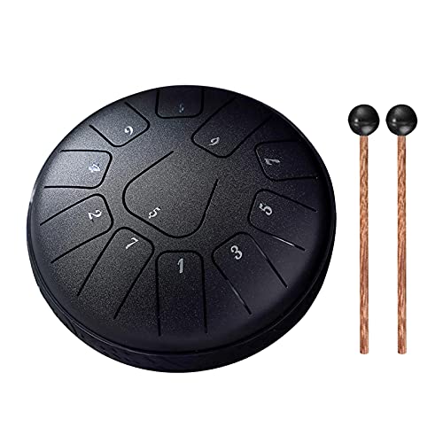 língua aço, 11 notas, instrumento percussão portátil 15 cm, kit mão com marretas, livro música, bols