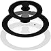com-four® 2x Coperchi universali in vetro con bordo in silicone per pentole e padelle con Ø 16, 18, 20 cm e Ø 24, 26, 28 cm (02 pezzi - cerchio in silicone Ø 21,5 cm + Ø 29 cm)