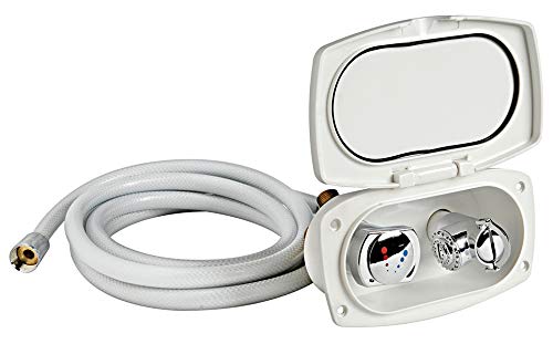 Coffret douche New Edge Osculati avec flexible PVC 2,50 m et boîtier blanc encastrable