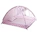 BTSEURY Baby Crib Net Tent, Foldable Breathable Mesh No Bottom Design with Steel Wire Frame, Bed Mesh Netting for Infant Bed Camping Travel 0-4 Years Old (Pink)