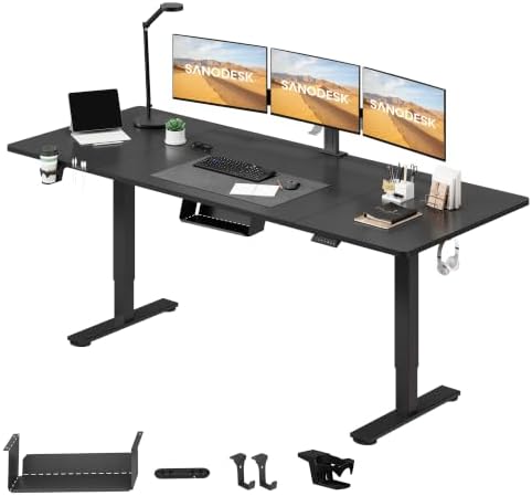 SANODESK Höhenverstellbarer Schreibtisch elektrisch 200x80 cm