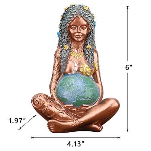 Orenm Gaia Statue,6" H Goddess Statue,Gaia Statue Mother Earth Art Figurine, Earth Mother Goddess Art Statue, For Mother's Day, Earth Day Decoration #TOP2