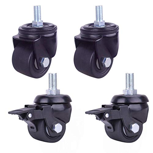 Roulettes meubles industriels nylon noir pivotantes M16 robustes charge 600 kg