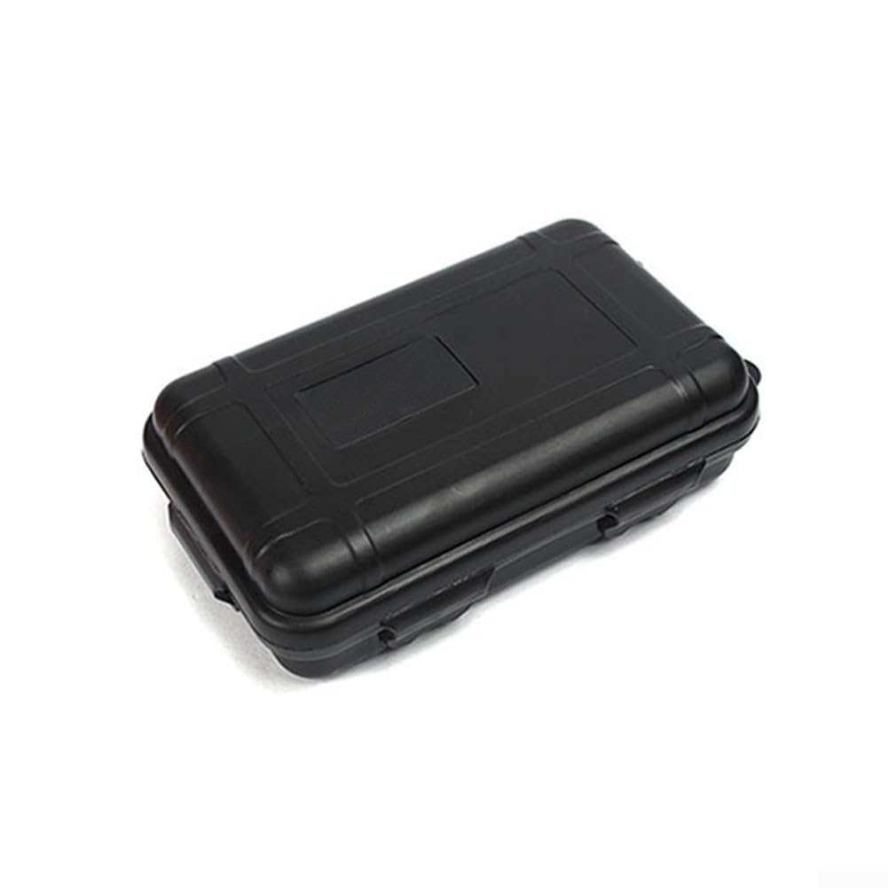 MuchLuckystar Outdoor Storage Box, Small Airtight Waterproof Plastic Box Container for Outdoor Travel Camping Survival Kit Tool Box(Black)