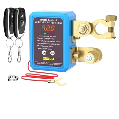 Interrupteur de déconnexion de batterie à distance 240A automatique avec écran LED