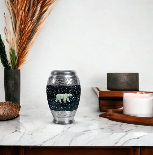 Image of Polar Bear Decorative Urns - Decorative Urns for Male & Female - Cremation Burial Urn - Mini Urns for Human Ashes - Memorial Urns for Adult Male & Female - 3 Inch Pack of 4 - Decorative Urn