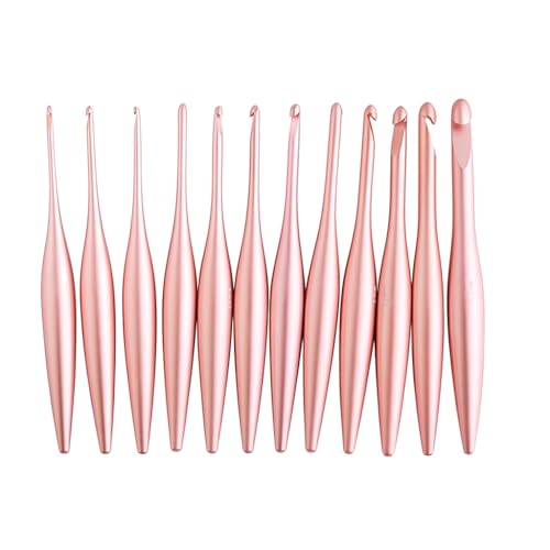 Furls Crochet Hook, Blush Streamline Metal Polished & Matte Finish, Ergonomic Handle Crochet Hooks 7