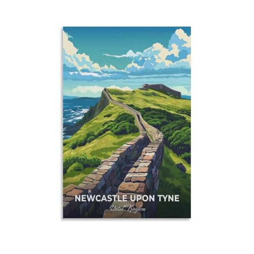 Newcastle Upon Tyne Travel Poster Canvas Wall Art 08x12in