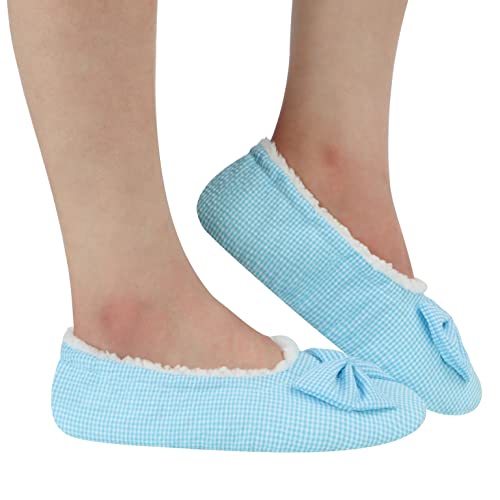 Image of Snoozies Ballerina Women Cute Slipper Socks Non Skid Sole and Soft Sherpa Lining