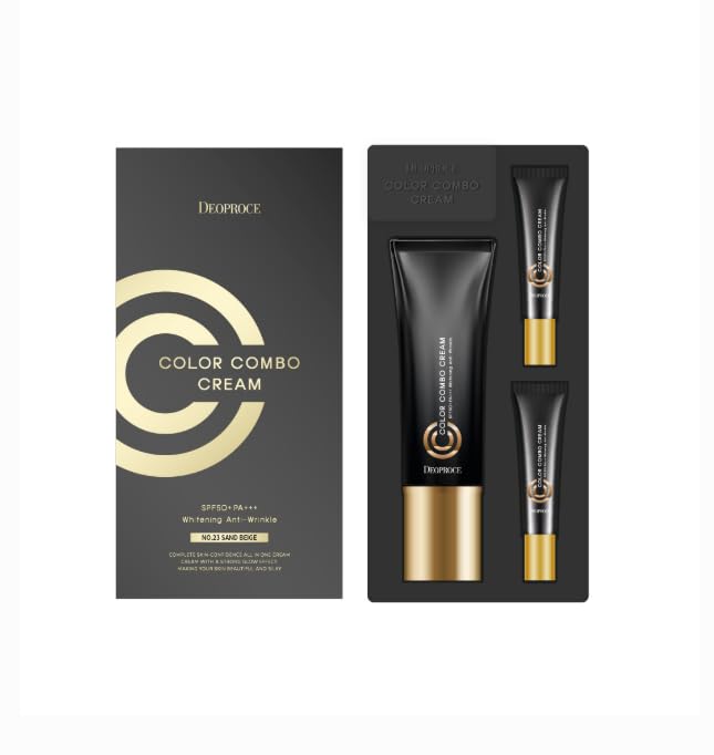 Deproce Color Combo CC Cream SPF50+ PA+++(#21 Natural Beige) I Anti-Wrinkle, Hydrating CC Cream I Strong Glow Effect for Silky, Radiant Skin I Korean Skincare