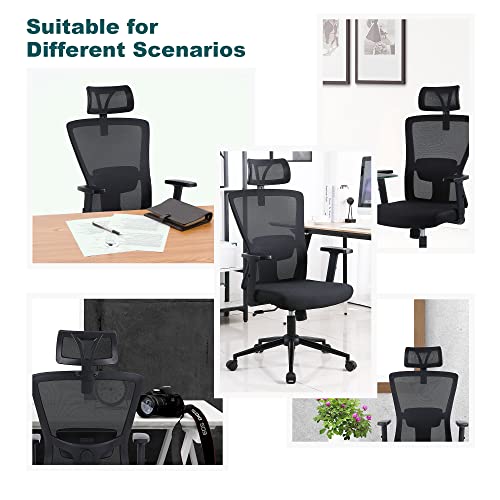 Ralex-Chair Office Chair Ergonomic Desk Chair Comfort Adjustable Height With Wheels，Lumbar Support Mesh Swivel Computer Home Office Study Task Chair 5008 Black #TOP5
