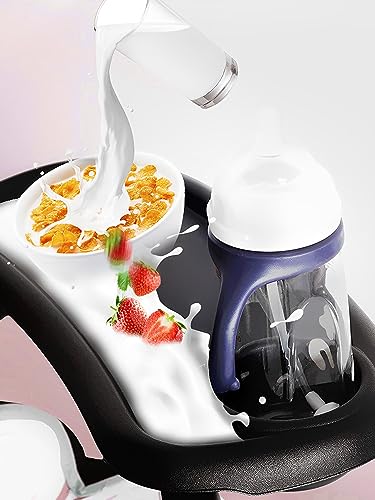 Miniatura 8 de Bandeja De Aperitivos Para Cochecito Con Soporte Para Tazas, Bandeja Universal De Alimentos Extraíble Para Cochecito De Bebé, Bandeja De Aperitivos Con Hebilla Ajustable Y 2 Ganchos, Soporte