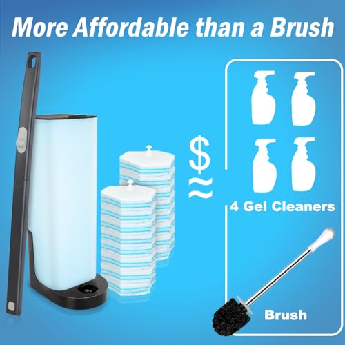 Image of squish Disposable Toilet Brush Refills 32 Count, Disposable Toilet Brush Cleaning Sponges Heads for Toilet and Bathroom Cleaning