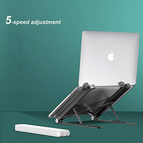Laptop Stand – Adjustable and Foldable Laptop Tablet Stand – Portable Laptop Riser Compatible with All Laptops iPad Tablet (up to 15.6 inches), (Black) - Thumbnail 2