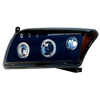 AUTO-STYLE Satz Scheinwerfer kompatibel mit Dodge Caliber 2006- - Schwarz - inkl. Standlichtringen